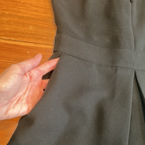 SANDRO 1 (US S) Classic Black Mini Dress Mesh V-Neck - Picture 6 of 11